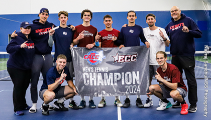 Queens Men’s Tennis Clinches NCAA Tournament Automatic Bid; Sweeps Jefferson in CACCxECC Title Match